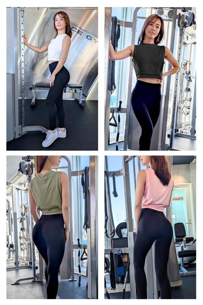 VEROMAN Yoga Short Top, Training, Sleeveless, Length, ppi-nsc026 (White, Small)