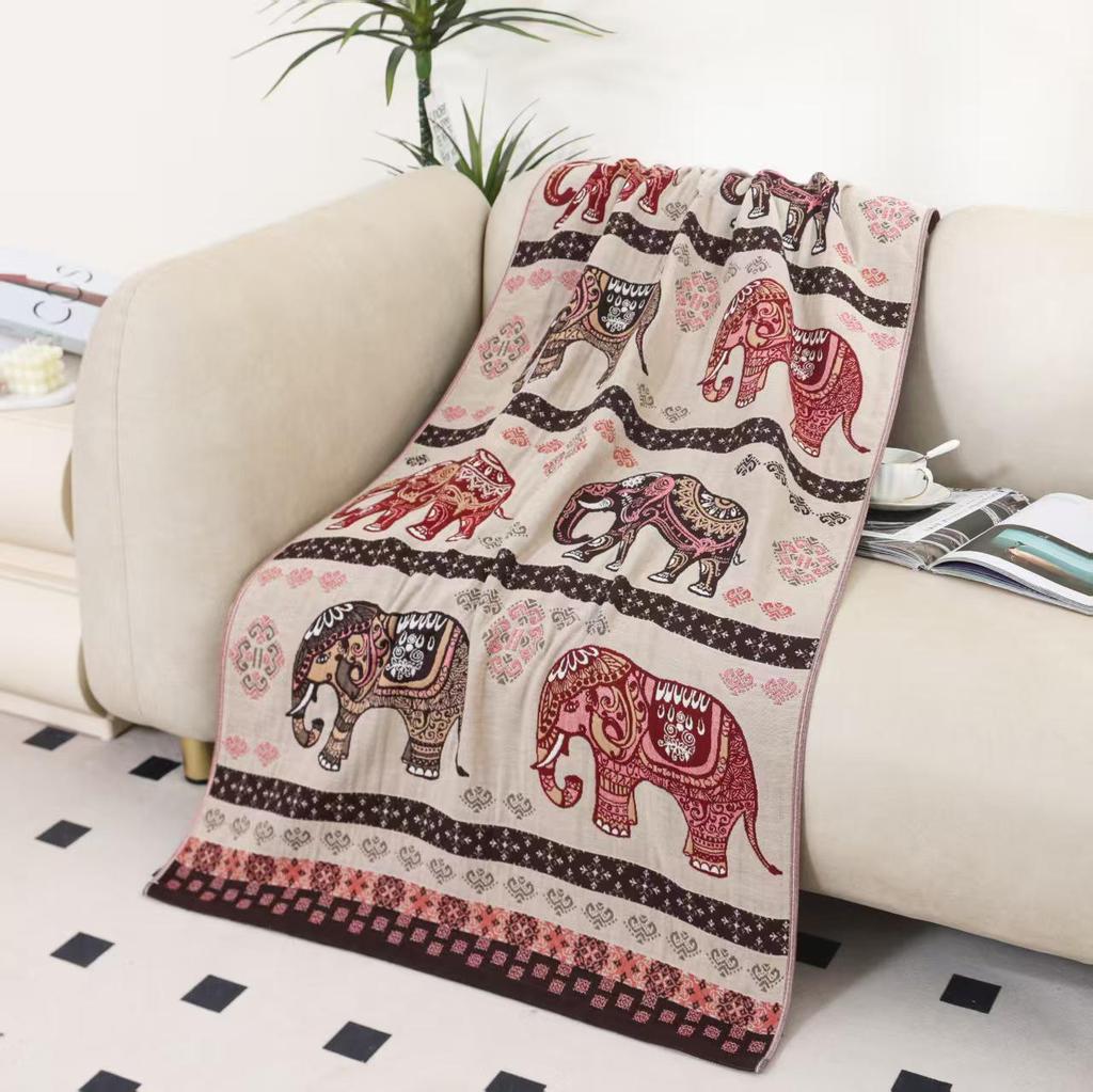 New Soft Ethnic Style Sun God Cotton Bath Towel - Skin-friendly & Absorbent