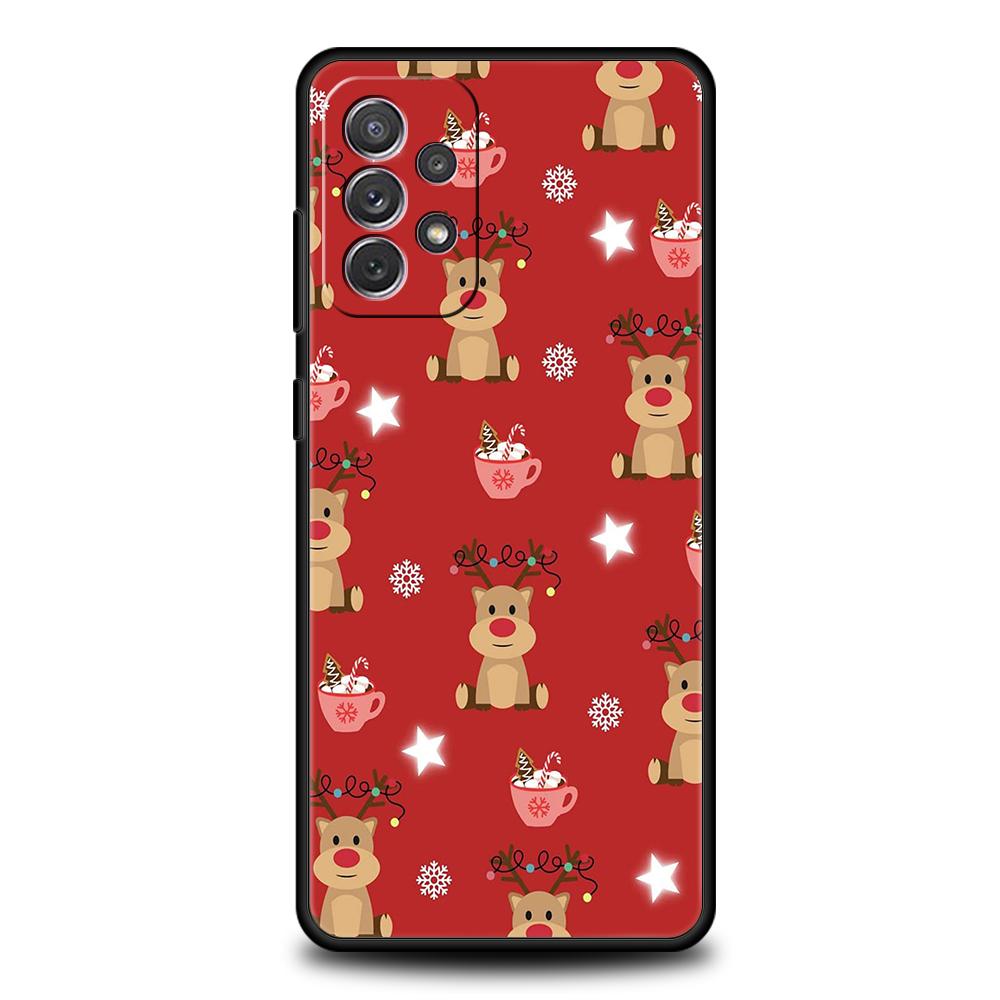 Phone Case For Samsung A15 A13 A35 A55 A51 A71 A41 A31 A21S A03S A05 A17 A23 A25 A33 A53 A73 5G A07 4G Cover Cartoon Christmas