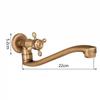 European Full Copper Outdoor Garden Double Outlet Rotatable Retro Faucet