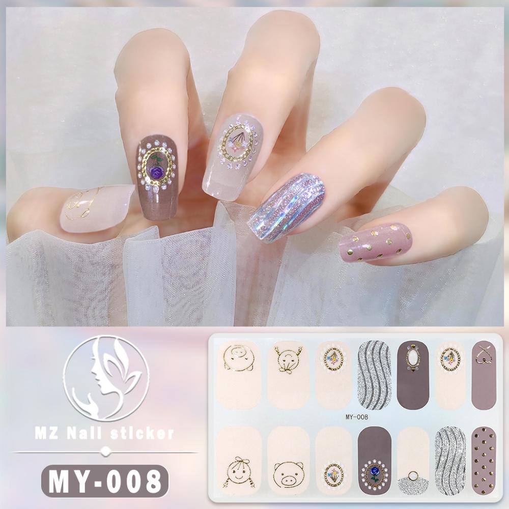 Dreidimensionaler wasserdichter No-Bake Gel-Nagellack-Film Vollsticker Imitations-Diamant-Nagelfilm-Papier Nagelfilm-Papier