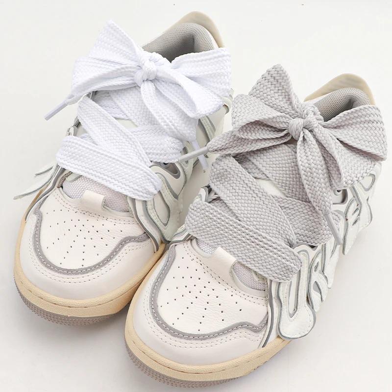 2,5 cm Breite Schnürsenkel Flache Schnürsenkel für Sneaker AF1 Schnürsenkel Luxusmarke Schnürsenkel Schuhe 100/120/140/160cm Schnürsenkel