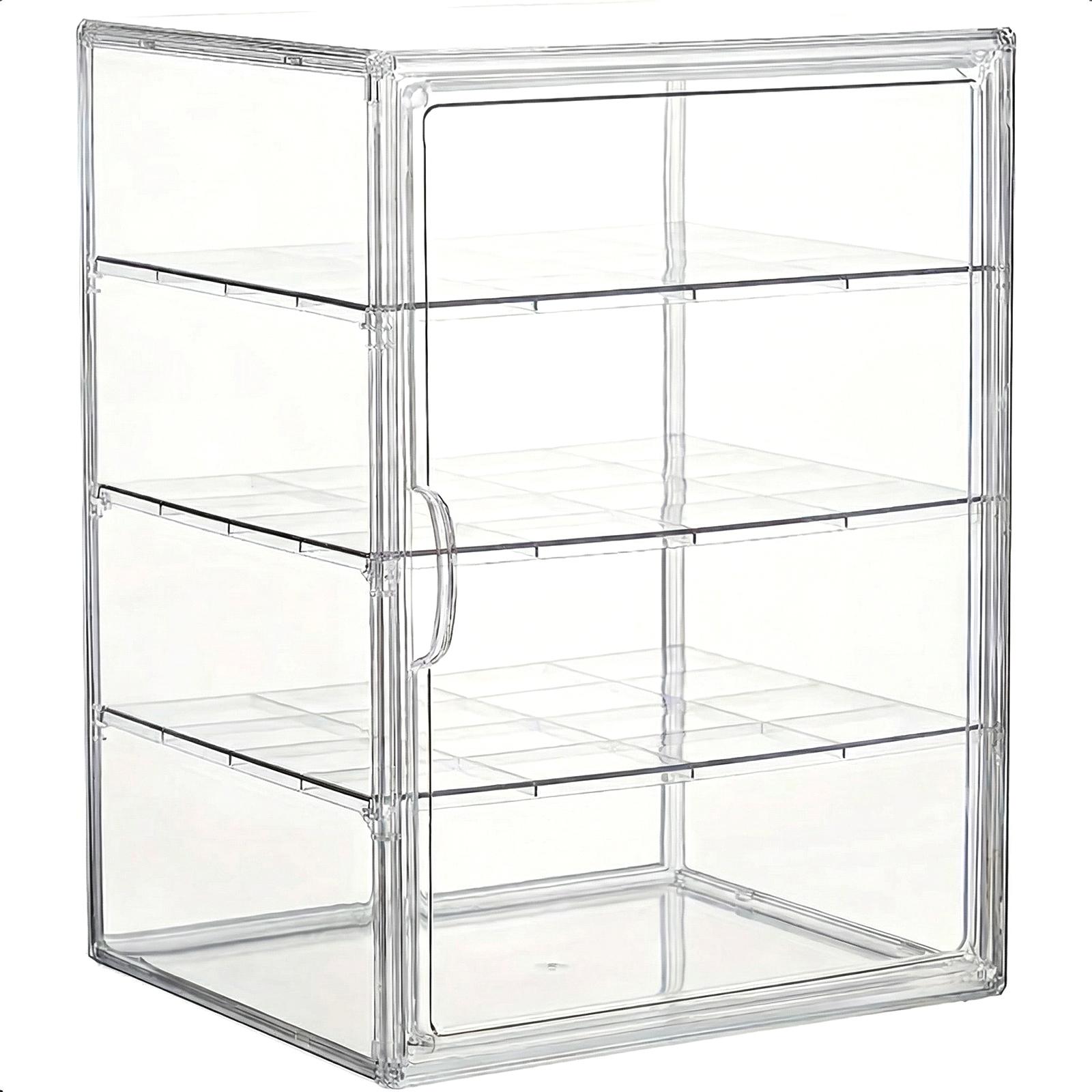 

4-Layer Bakery Pastry Display Case with Lid Bread Display Cabinet Adjustable Countertop Showcase Stand for Cookie Birthday Chips