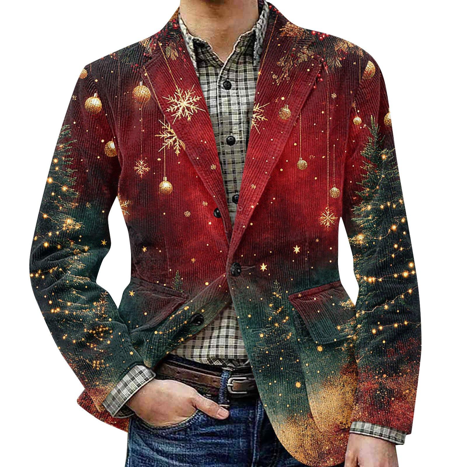 

Мужской уродливый рождественский вельветовый теплый карманный пиджак-кардиган, мужской повседневный костюм XXXL