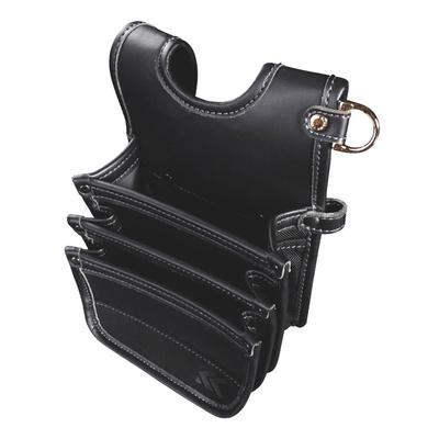Fujiya Architectural Dünne Gürteltasche 3 Ebenen Schwarz Gold LIGHT PU LEDER SERIE AB-43BG