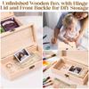 10Pcs Wooden Storage Box Jewelry Box With Hinged Lid DIY Unfinished Keepsake Box Jewelry Shell Storage Boxes for Birthday Gifts
