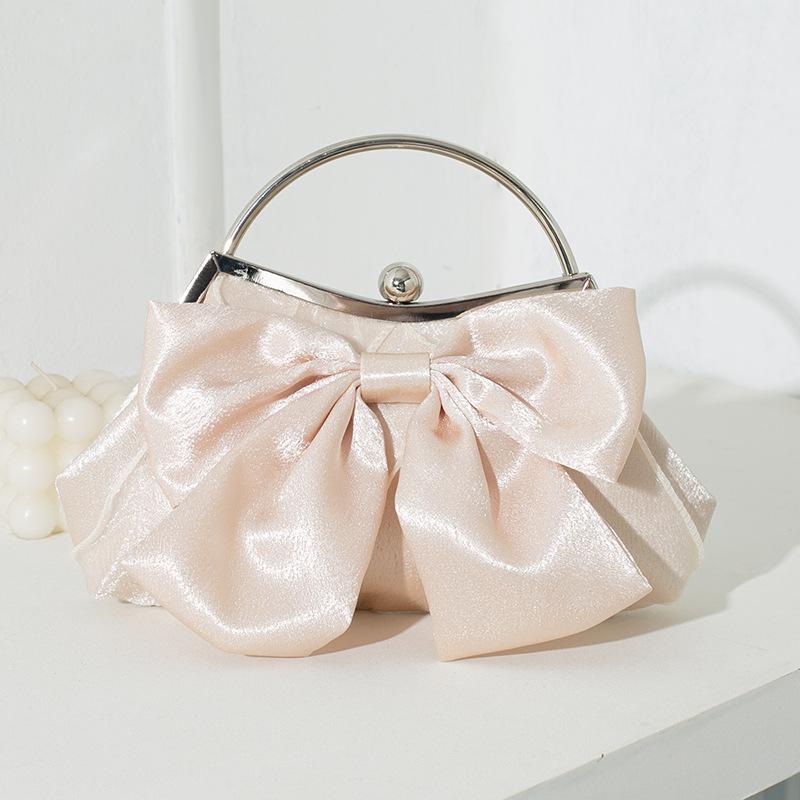 Клатч-сумочка с цветком-бантом новая женская сумка вечерняя сумка высококачественная сумка для платья банкетная сумка-мессенджер на плечо шампанского