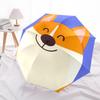 1PC Corgi, Smiley Automatic Windproof Umbrella 8 Rib Portable Folding Black Iron Frame for Outdoor, Beach, Travel, Beach Umbrella,S41