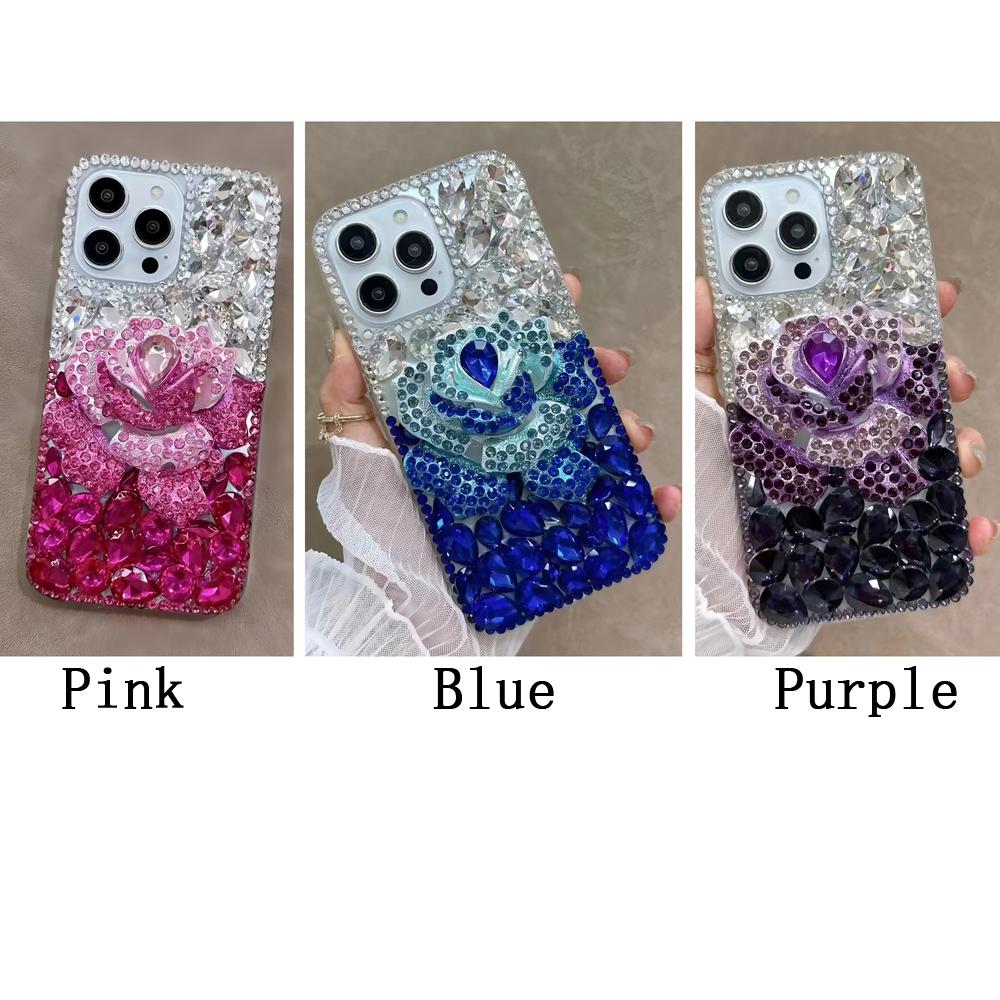 Glitzer Strass Rose Blume Handyhülle Für Google Pixel 10 9 Pro XL 9A 8 8A 7 7A 6 6A Bling Kristall Diamant Abdeckung