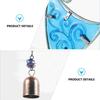 Garden Glass Painted Ornaments Wind Chimes Hanging Yard Decorations Solar Light Charming Blue Iron and Outdoor