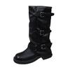 French Premium Stacking Boots Women's 2025 Summer New Retro Slim Platform Knight Boots Temperament Commuter Martin Boots