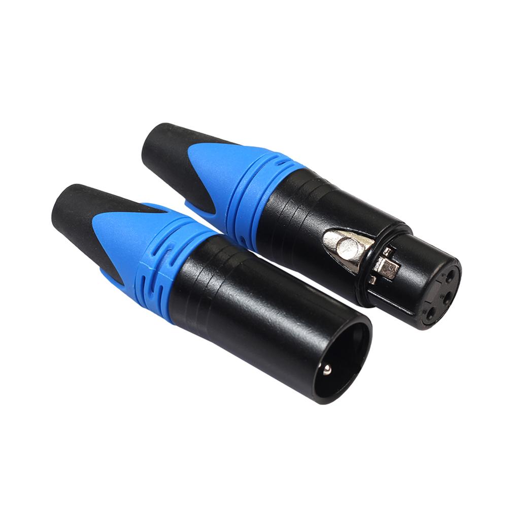 2pcs 3Pin XLR Female Male Microphone Audio Cable Plug DIY Connectors Adapters