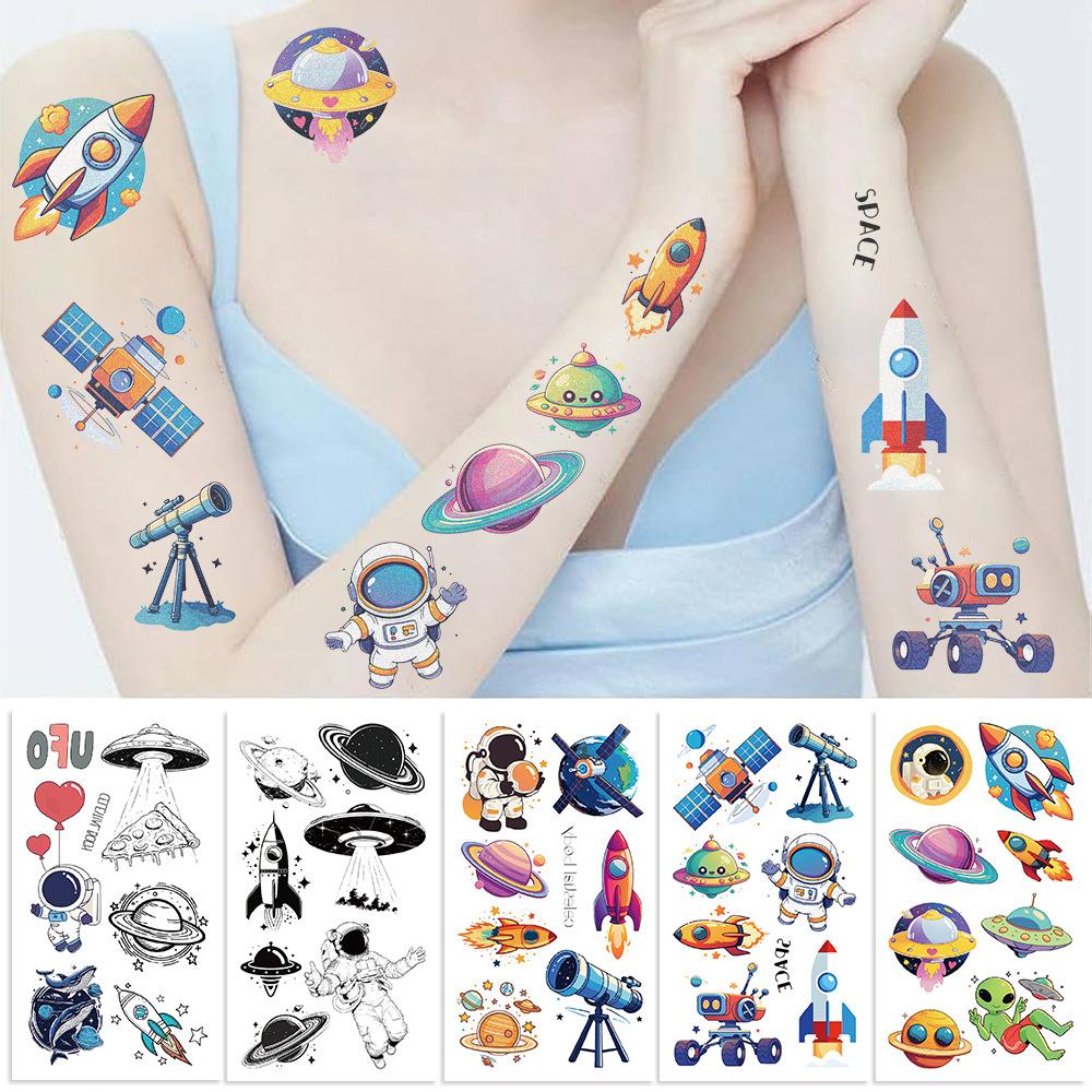 New Space Astronaut Party Tattoo Stickers Waterproof Party Party Party Gift Funny Fun Face Stickers
