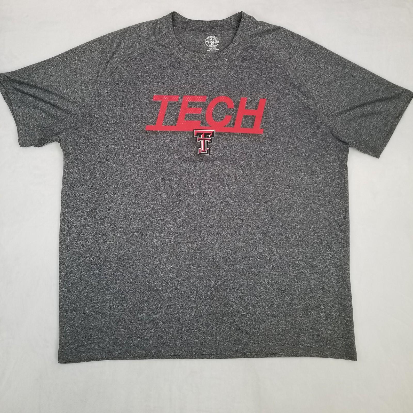 Rivalry Threads Gray Texas Tech TECH T Men s Logo Graphic Shirt Size 2XL Casual Unisex T-Shirt S