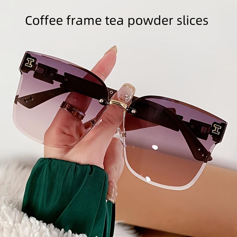 1PCS New High-end Trendy Sunglasses Metal Frameless Sliced Women's Fashionable UV Resistant Sunglasses