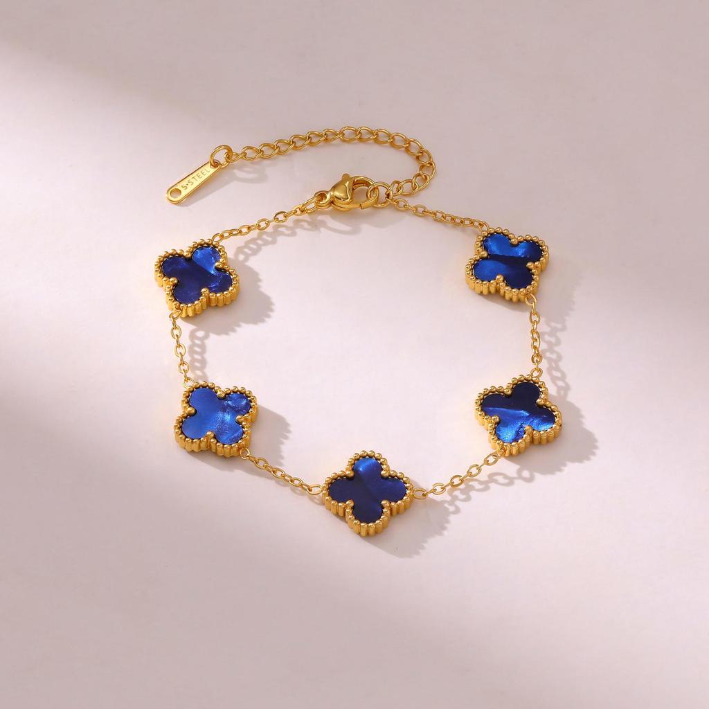 Lucky Clover Titanium Steel Bracelet - Light Luxury Fashion, Versatile for Commuting