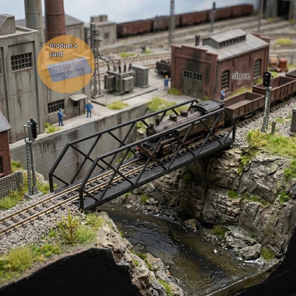 3D Printed N Scale Suspension Bridge Model for Miniature Railway Architecture