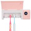 UVC Toothbrush Holder Wall Mounted Rack UV Light Cleaning Toothbrush Container OrganizerPink