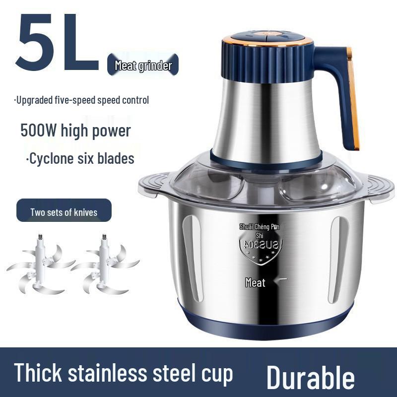 Premium Electric Meat Grinder & Multifunctional Food Processor for Chopping, Blending, and Garlic Paste Making