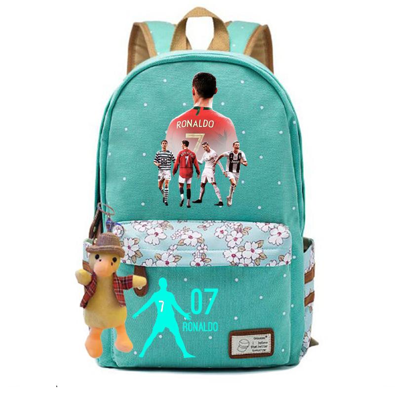 Youth football star Ronaldo primary and secondary school student schoolbag female casual backpack