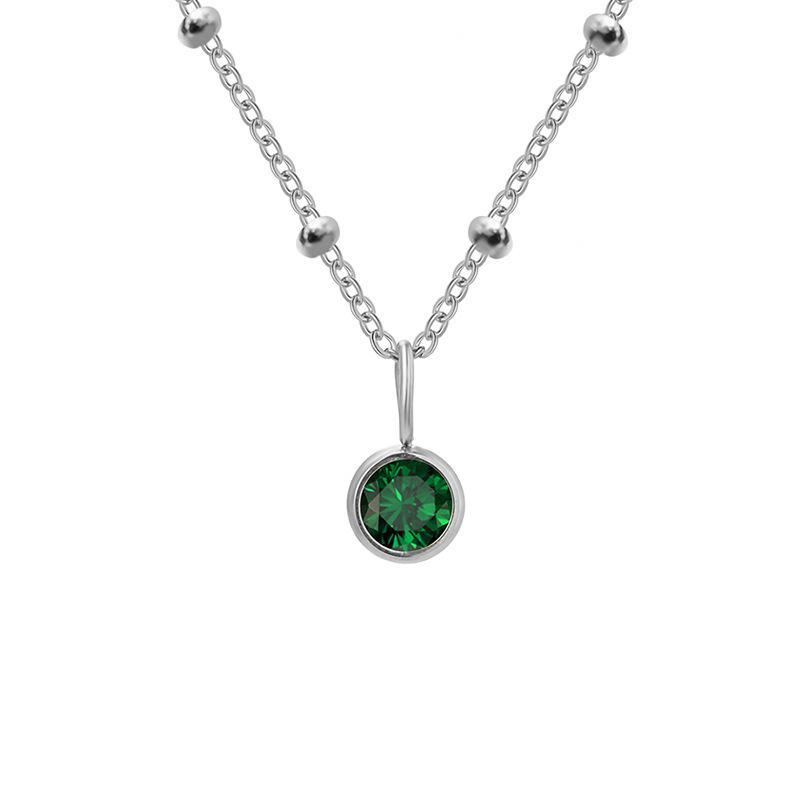 Collier eManco pour femme européen/américain pierre de naissance de décembre - Design tendance incrusté de diamants