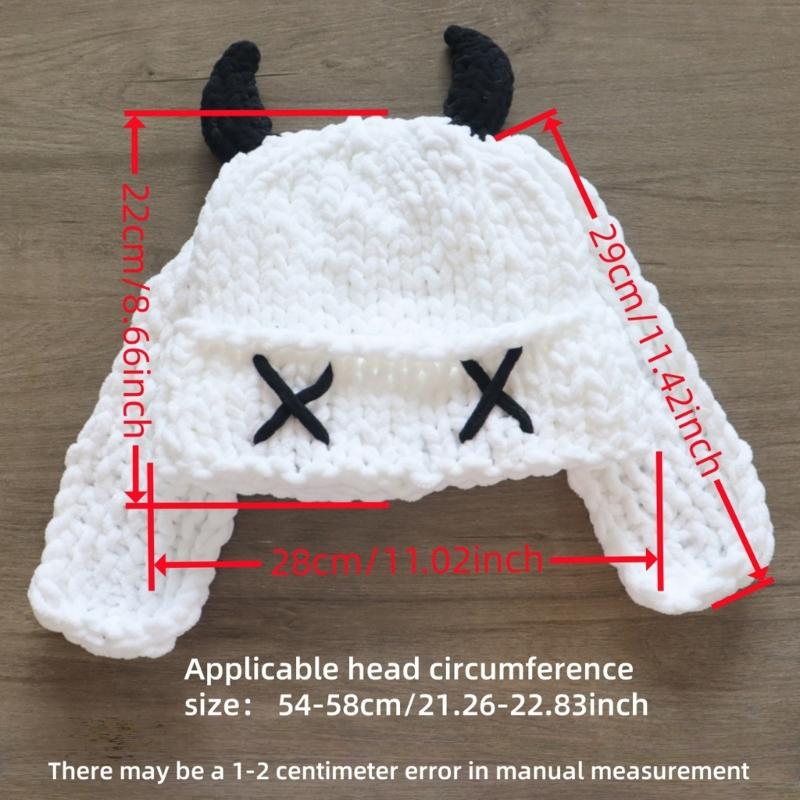Funny Devil Horns And Rabbit Ears Soft Hat For Christmas Halloween Cosplay Costume Party