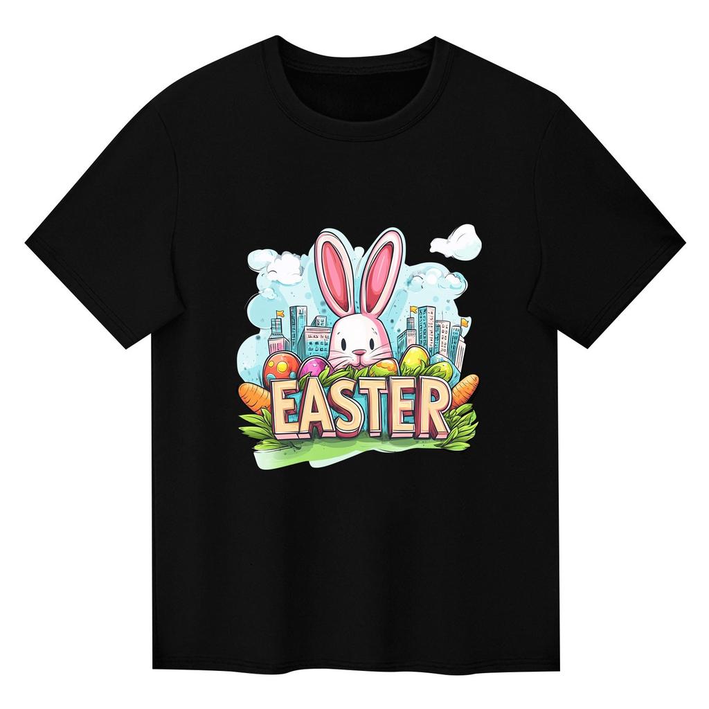 Barn Tryckt Kortärmad Rundhalsad Casual Bekväm Lös Lätt Topp