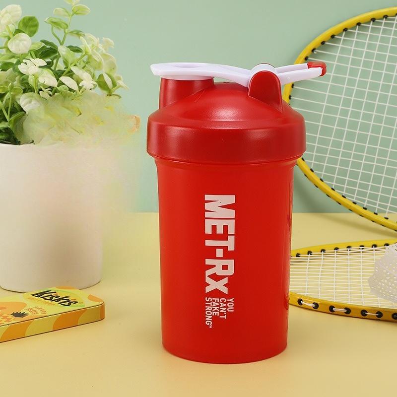 

Plastic Large-capacity Hand-held Protein Powder Milkshake Shaker Cup LOGO Water Cup 400ml красный