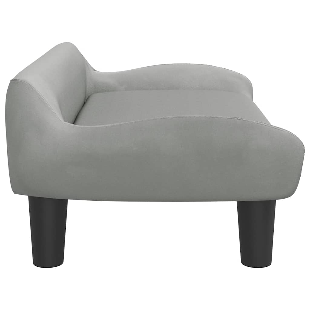 Kids  Sofa Light Grey 70 X 40 X 24 Cm Velvet