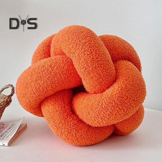 Pillow Manual Braided Knot Round Ball Shape Plush Elastic Sleeping Companion Sofa Couch Decoration Throw Pillow Photography Cushion