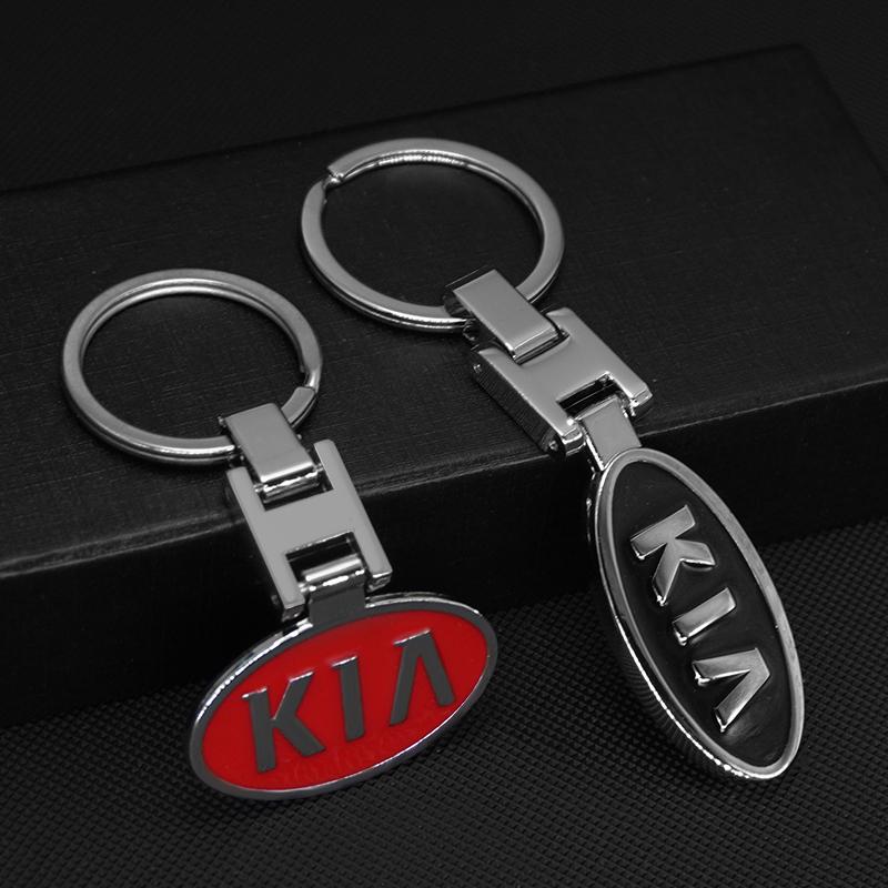 RYQW7 Car Metal Key Chain Pendant Gift Key Ring Auto Styling Accessories For Kia Rio Ceed Sportage Cerato Soul Sorento Picanto Optima