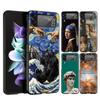 For Samsung Galaxy Z Flip 3 4 5 Hard Black Folding PC Phone Case Mona Lisa Van Gogh Oil Painting Art For Samsung Z Flip3 Cover