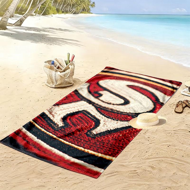 San Francisco 49ers Print Beach Towel, Large Soft Quick Dry Towel for Beach Camping Swimming