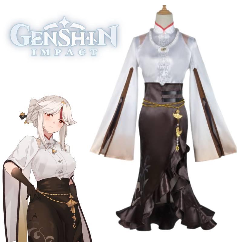 Ningguang Impact Genshin Pizzahut Cobranded Cosplay Game Uniform Character