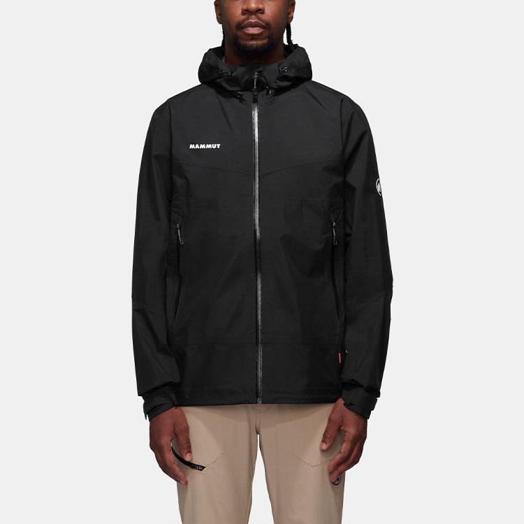 MAMMUT Convey Hiking Waterproof, Windproof, And Breathable Windbreaker Jacket Men's Black 1010-27842