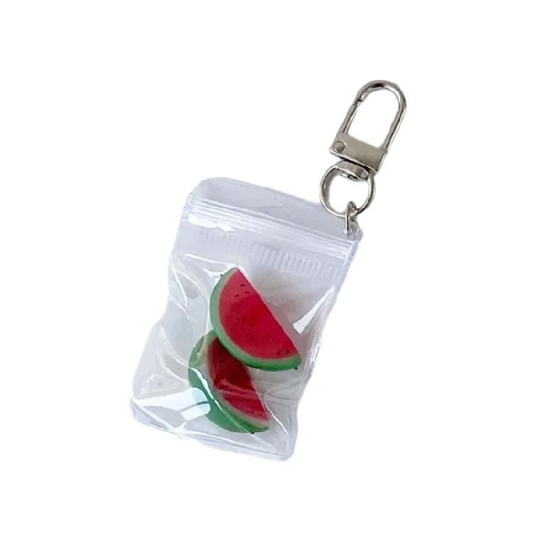 Summer Korean Style Watermelon Keychain Sturdy Alloy Key Ring Cute Phone Charm Gift For Teens