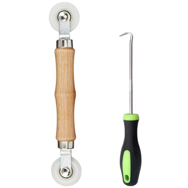 Screen Spline Tool Spline Roller Screen Repair Tool with Remove Hook Professional Rolling Tool for Window Easy to Use