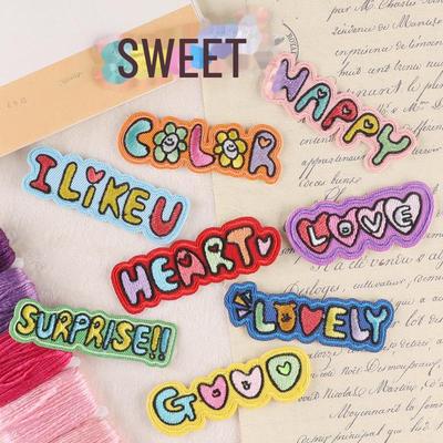 DIY Cartoon Abzeichen Stickaufnäher mit englischen Buchstaben