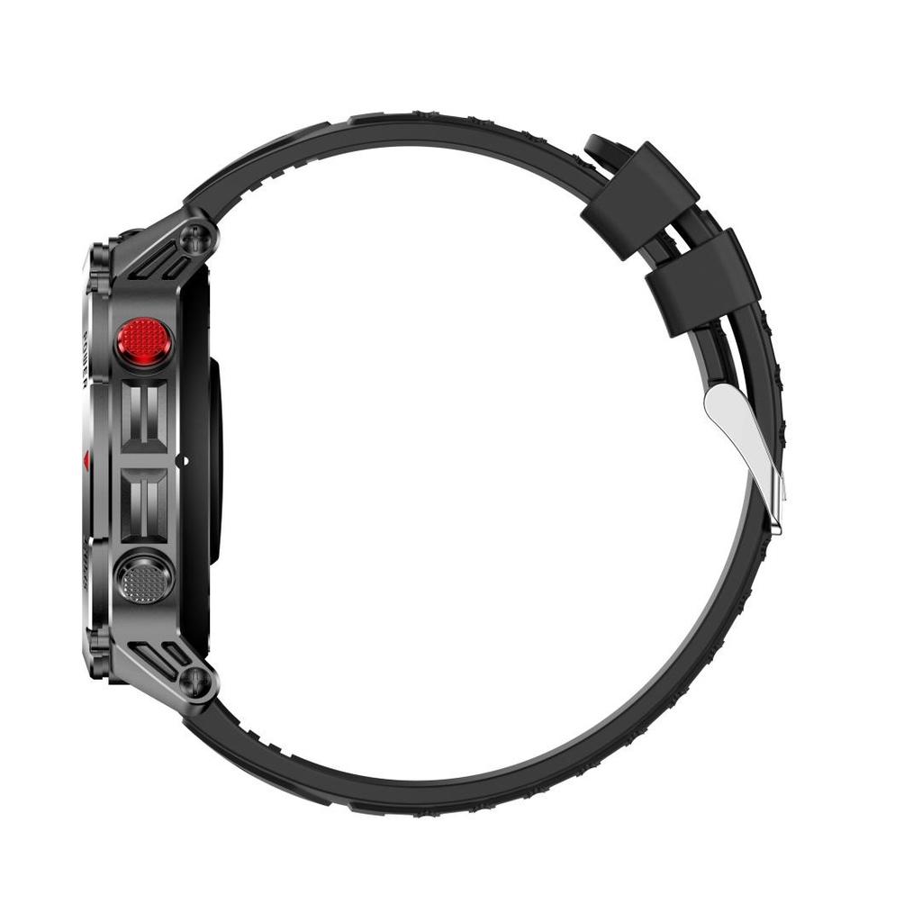 Rainbuvvy HT37 GPS Smartwatch 1,46 Zoll IPS-Bildschirm Bluetooth-Anruf IP68 Wasserdicht Taschenlampe Herzfrequenz 540mAh Android Sportuhr