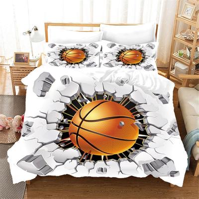 Basketball Bettbezug Set Hit The Broken Wall Ball Thema Bettwäsche Set Für Kinder Jugendliche Queen King Größe 2/3tlg Weicher Steppdeckenbezug