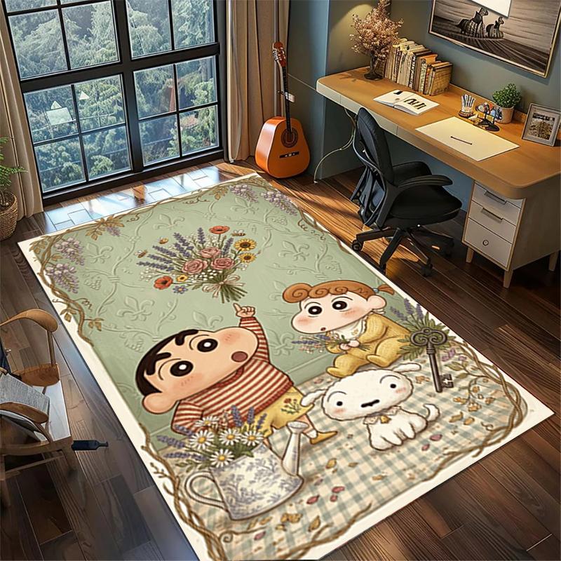 

Crayon Shin-chan Non Slip Bedroom Carpet Large Washable Area Rug Gamer Room Decor 60x90cm