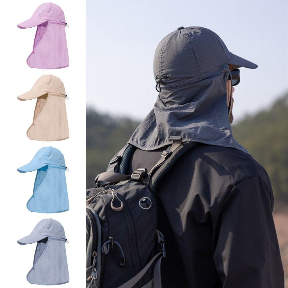 

Mesh Sun-cream Bucket Hat Face Mask Summer Cover Face Cap Portable Outdoor Fishing Cap Garden Work бежевий