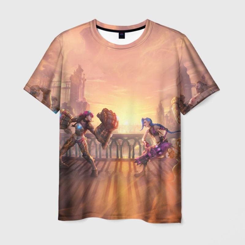 Cartoon Anime Arcane League Jinx Graphic 3D Printed T-shirt Men Women Short Sleeve O-Neck Tee Shirt Casual Harajuku Top Clothing