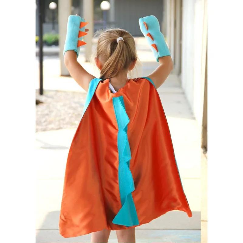 Children Halloween Dinosaur Cloak and Gloves Costume Colors Cosplay Dinosaur Clothes Mask Fancy Cape Birthday Party Dress - Up