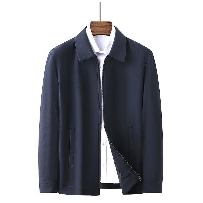 2024 Men's Spring Jacket - Lapel Style for Middle-Aged and Elderly