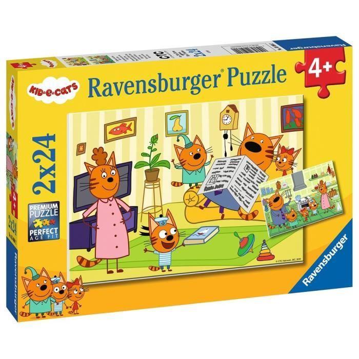 Puzzles 2x24 P - Ravensburger - Maison Avec KidECats - Animaux - Mixte - A Partir De 4 Ans