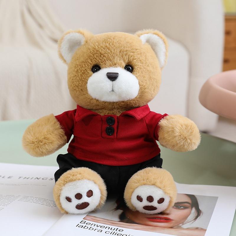 Cute Dressed Bear Teddy Bear Doll Plush Toy Hug Bear Doll Girl Soothing Ragdoll