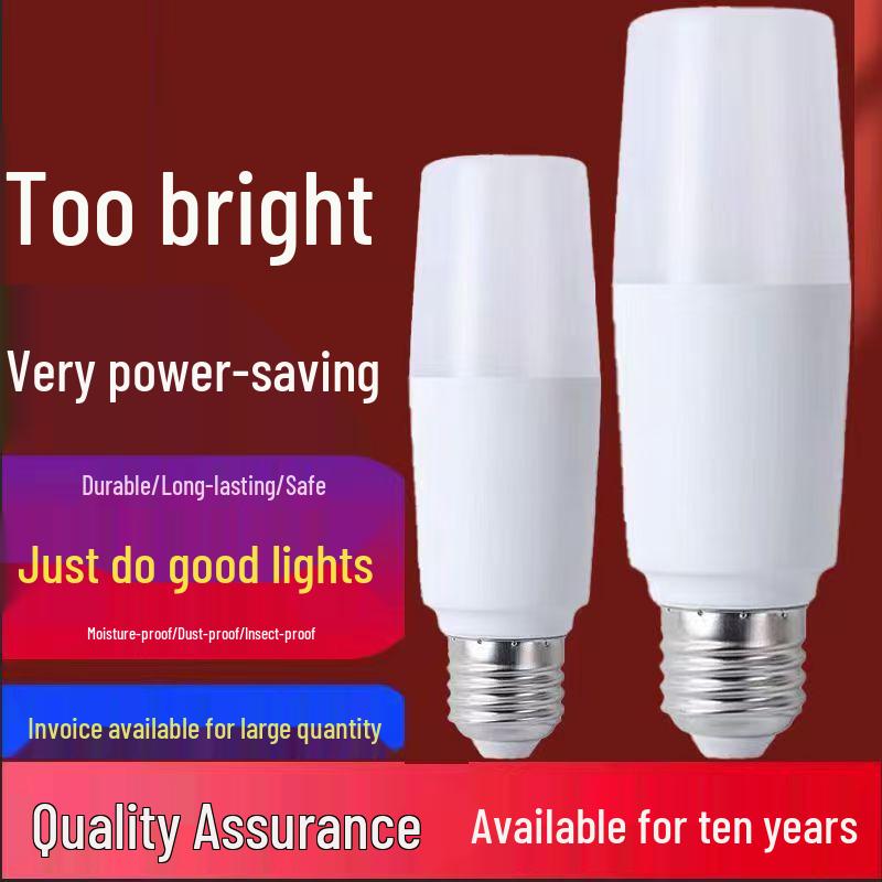 

LED High Brightness Energy-Saving Cylindrical Bulb, E27 Base for Living Room/Bedroom Lighting 5W Naked Bulb