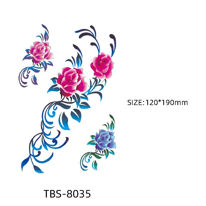 Waterproof Semi-Permanent Black & White Totem Flower Tattoo Stickers