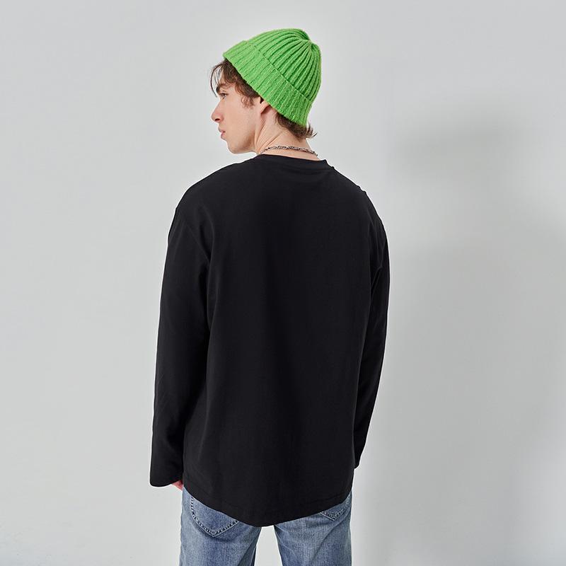 FW23 Comfortable Black Long Sleeve T-Shirt Unisex tops LUT0072353RX00FK11000